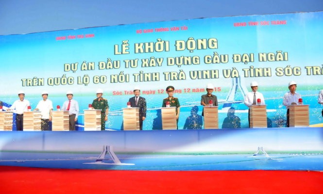 Khởi động dự án đầu tư xây dựng cầu Đại Ngãi nối tỉnh Trà Vinh và Sóc Trăng - ảnh 1
