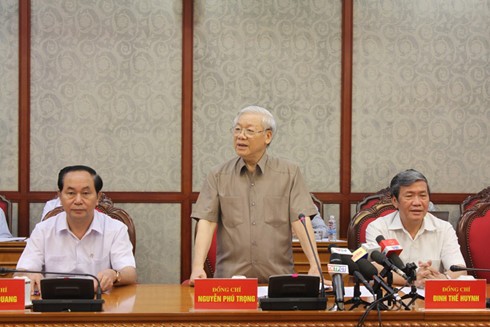 Tổng Bí thư Nguyễn Phú Trọng làm việc với Ban Thường vụ Thành ủy Cần Thơ - ảnh 1