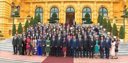 Chủ tịch nước Trần Đại Quang tiếp các doanh nghiệp đạt thương hiệu Quốc gia  - ảnh 1