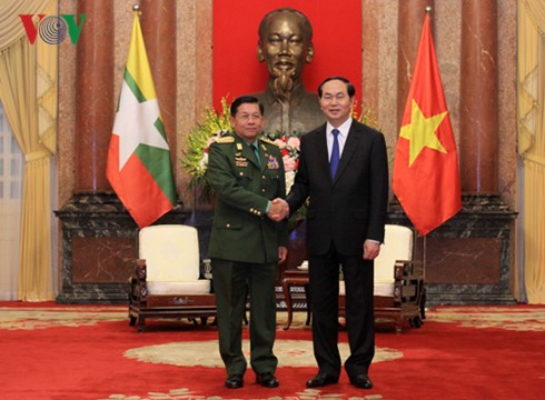 Chủ tịch nước Trần Đại Quang tiếp Thống tướng Myanmar - ảnh 1
