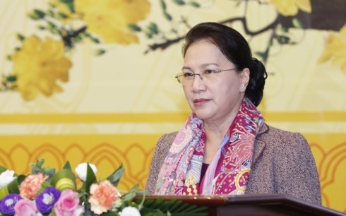 Chủ tịch Quốc hội Nguyễn Thị Kim Ngân gặp mặt lãnh đạo, phóng viên các cơ quan thông tấn, báo chí - ảnh 2