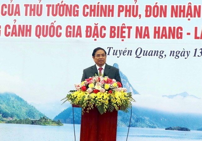 Trưởng ban Tổ chức Trung ương Phạm Minh Chính dự lễ phát động thi đua tại tỉnh Tuyên Quang - ảnh 1
