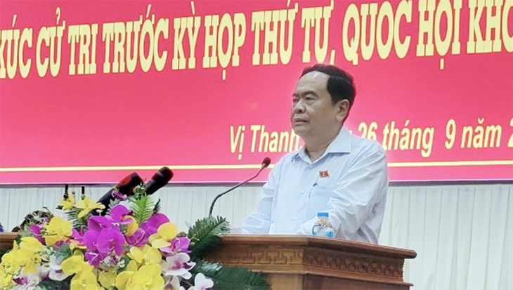 Phó Chủ tịch Thường trực Quốc hội Trần Thanh Mẫn tiếp xúc cử tri tại thành phố Vị Thanh, tỉnh Hậu Giang - ảnh 1