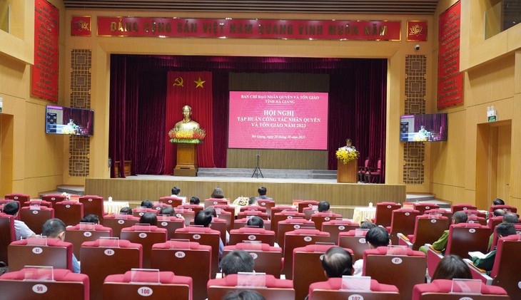 Tỉnh Hà Giang tổ chức hội nghị tập huấn công tác nhân quyền và tôn giáo - ảnh 1