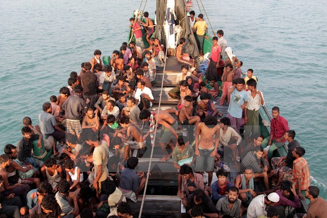 ผู้อพยพกว่า 700 คนในเขตทะเลของพม่าถูกส่งไปยังรัฐยะไข่ - ảnh 1