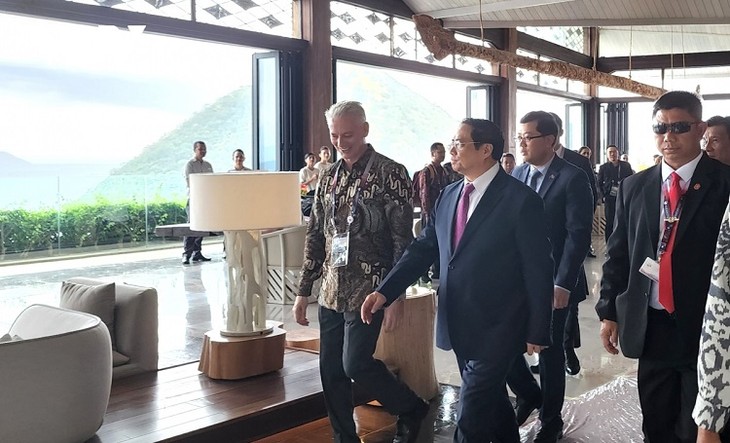 นายกรัฐมนตรีฝ่ามมิงชิ้ง เข้าร่วมการประชุมผู้นำอาเซียนครั้งที่ 42 ณ ประเทศอินโดนีเซีย - ảnh 1